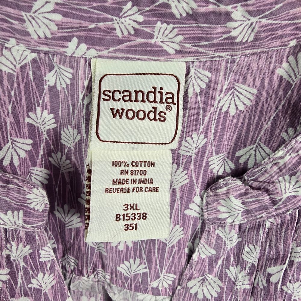 Scandia Woods Lavender Floral Cotton Top Plus Size Xxxl - Picture 9 of 14